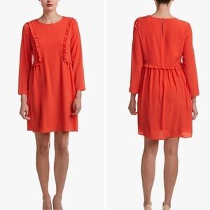 🆕 CeCe by Cynthia Steffe Women's Carly Ruffle Dress in Fiery Red